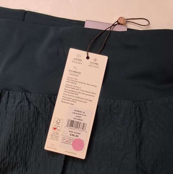 Calia XL Kick It Up Shorts 3" Inseam Forest Green - Picture 3 of 4